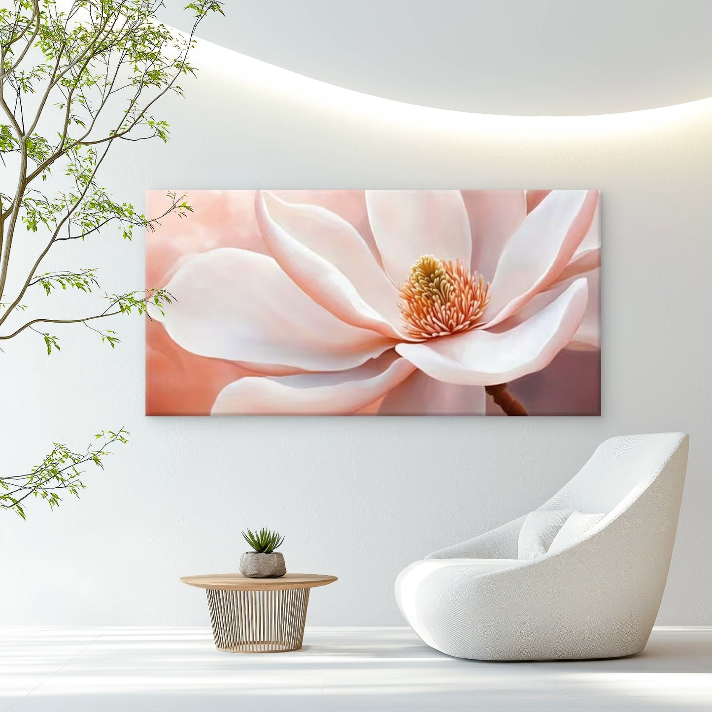 Elegant White Hibiscus Flower Wall Art Canvas Office Home Room Framed 120x60cm