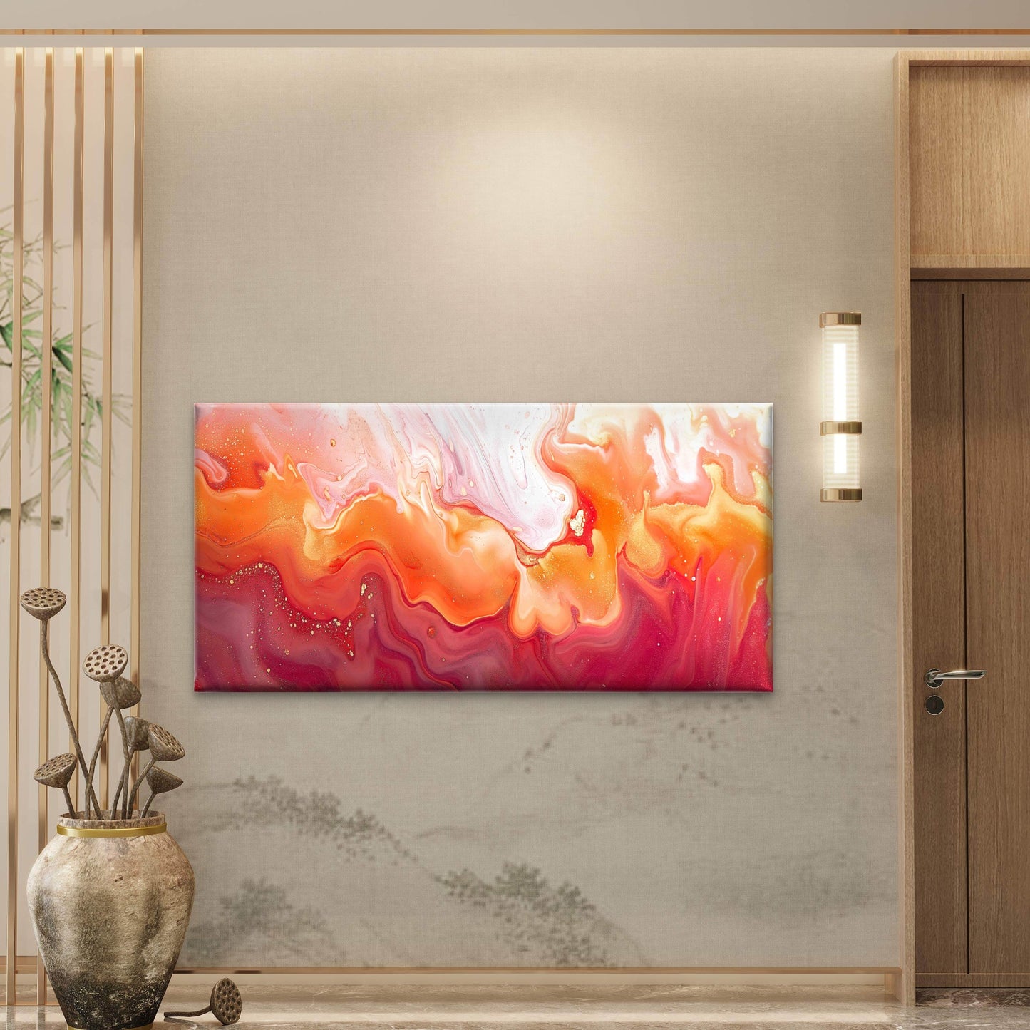 Abstract Art Marble Ink Wall Art Canvas Office Home Room Framed 120x60cm