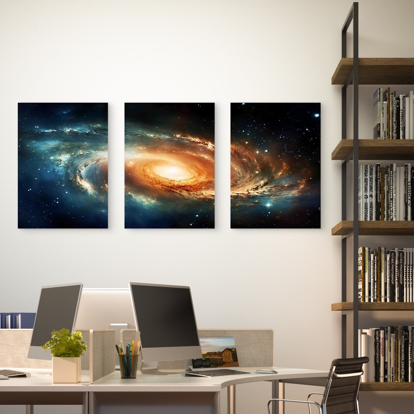3pcs Spiral Galaxy Cosmic Deep Space Nebula Metal Print Ready to Hang Art