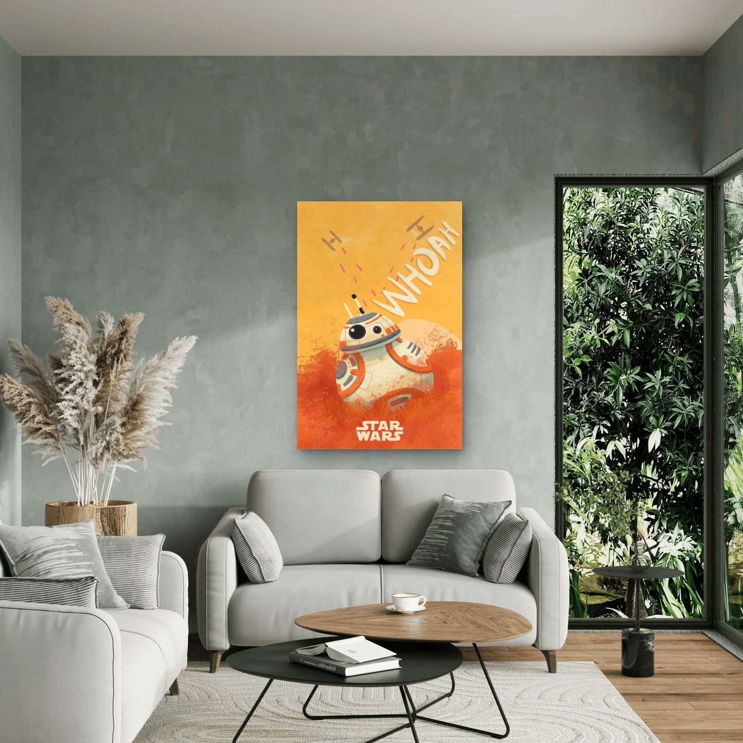 Retro Vintage Yellow Desert Comic Droid 60x90cm Metal Print Ready to Hang