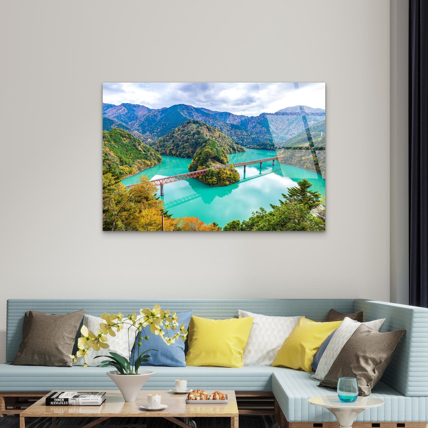 Okuoikojo Station Lake Sumanogou Okuoi Rainbow Bridge Acrylic Glass Printing Wall Art Australian Made Quality