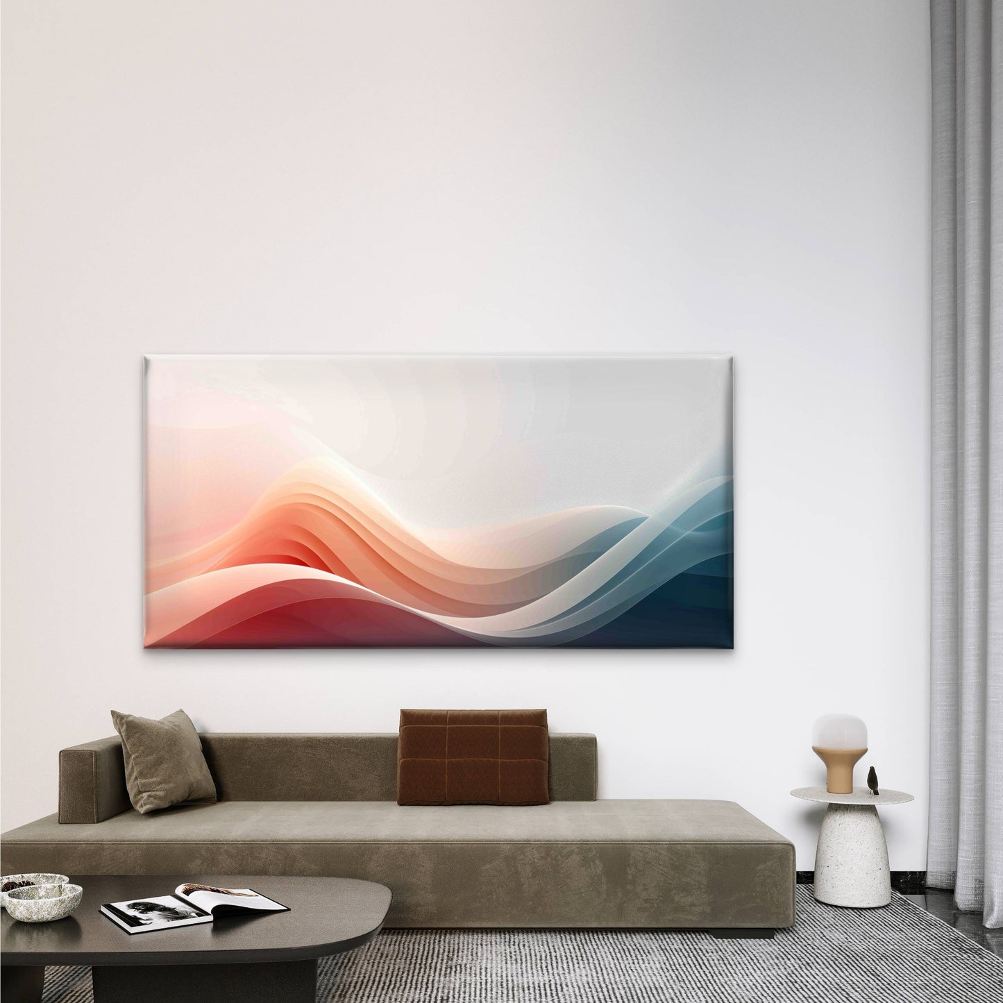 Abstract Color Transition Wall Art Canvas Office Home Room Framed 120x60cm