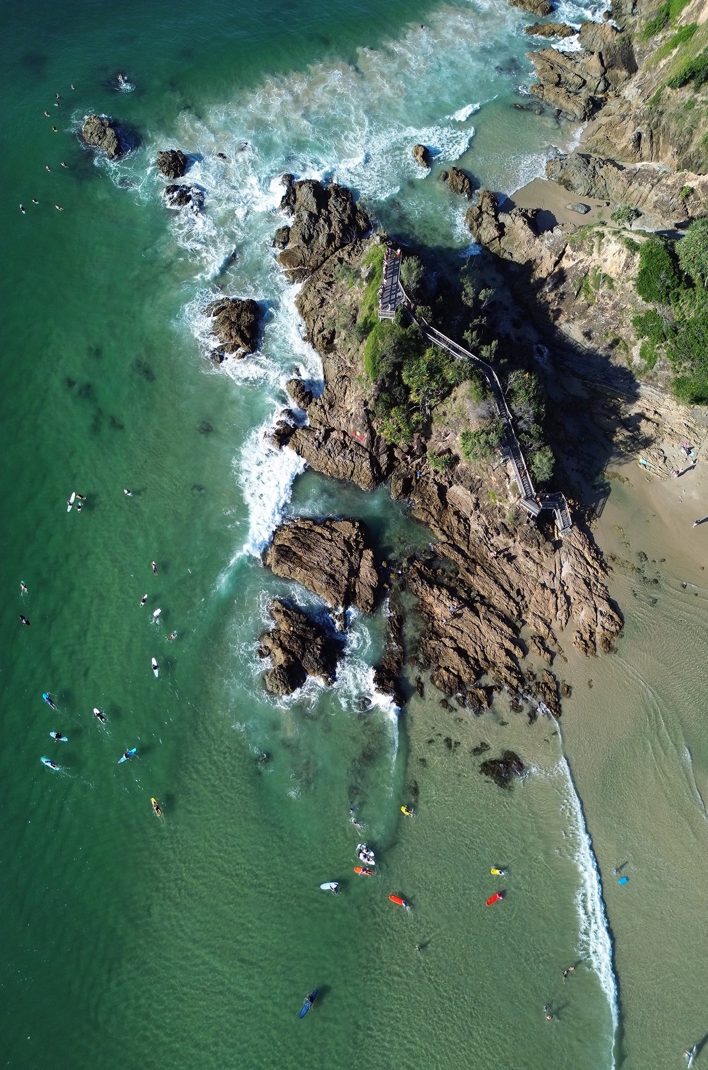 Byron Bay Beach Australia Surf Lighthouse 60x90cm Metal Print Ready to Hang
