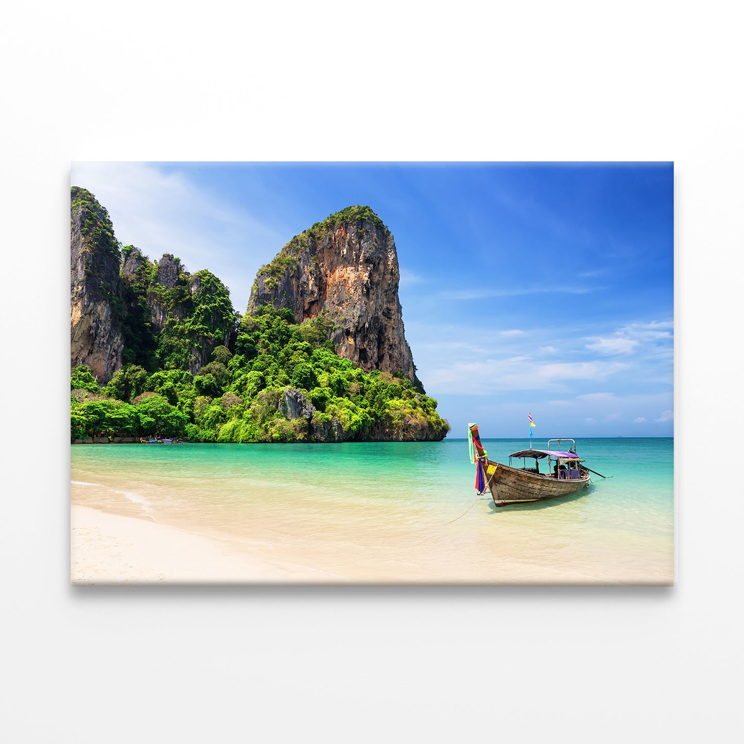 Longtail Boat at Railay Beach Wall Art Decor 100% Australian Made - Bella Home Decor