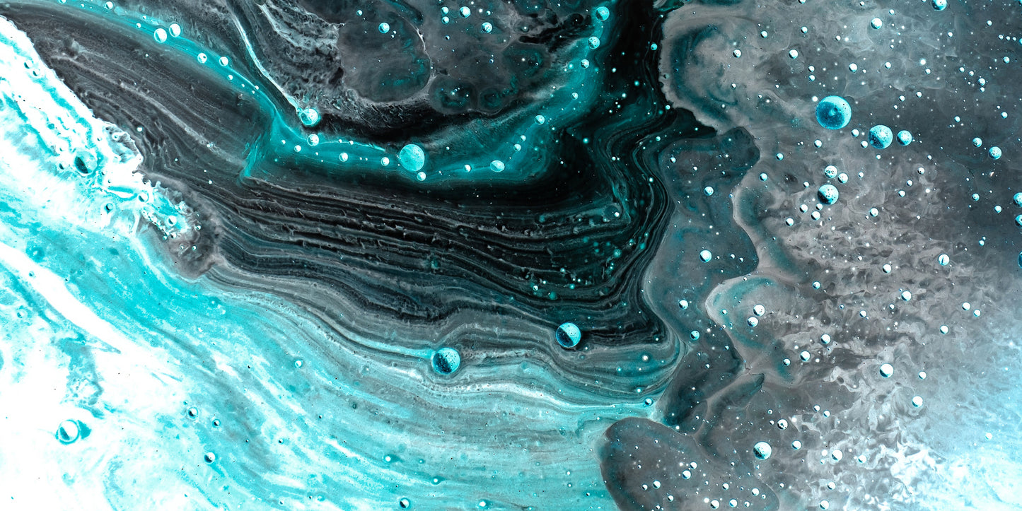 Teal Blue Fluid Marble Ocean Wave Wall Art Canvas Office Home Room Framed 120x60cm