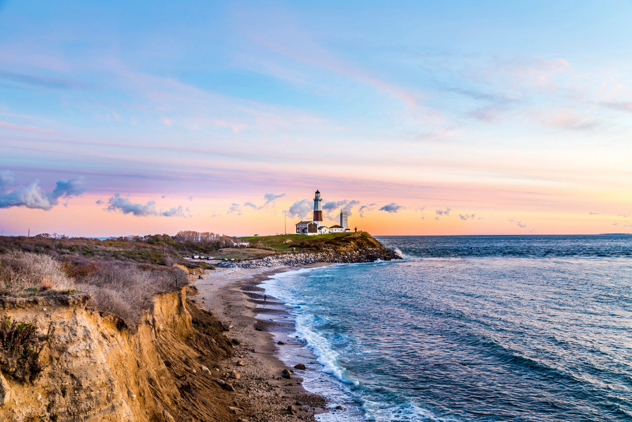 Lighthouse in Coast of Montauk Home Decor Premium Quality Poster Print Choose Your Sizes - Bella Home Decor