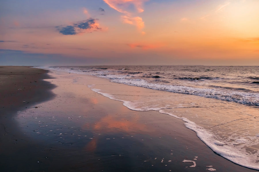 Colorful Sunset on The Beach, Acrylic Glass Print Tempered Glass Wall Art 100% Made in Australia Ready to Hang - Bella Home Decor