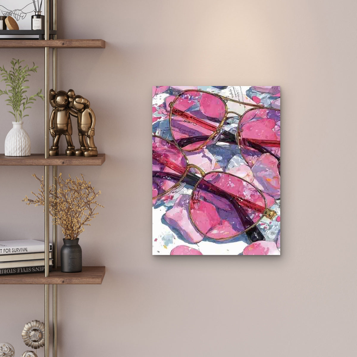 Heart Glasses Metal Print Ready to Hang