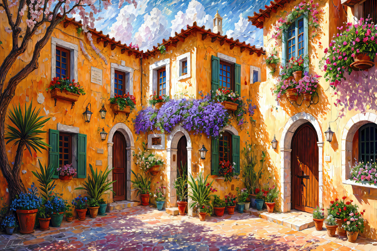 House Surrounded By Flowers Home Decor Premium Quality Poster Print Choose Your Sizes - Bella Home Decor