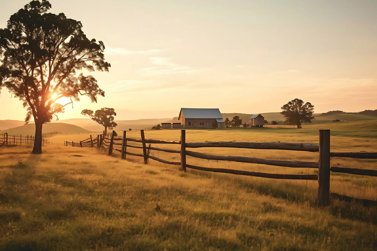 A Serene Farm Scene at Sunset Home Decor Premium Quality Poster Print Choose Your Sizes - Bella Home Decor