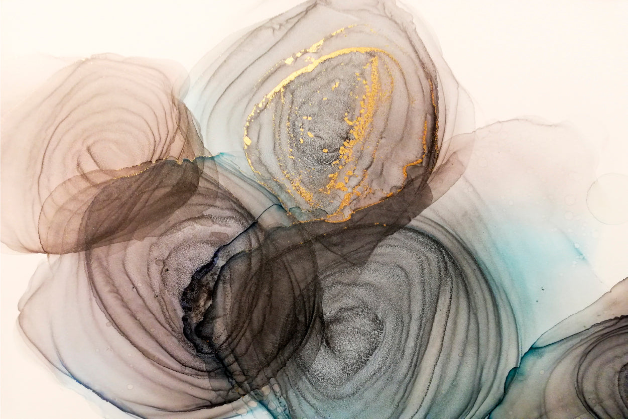 Gold Agate Geode Fluid Ink Abstract Wall Art Decor 100% Australian Made - Bella Home Decor