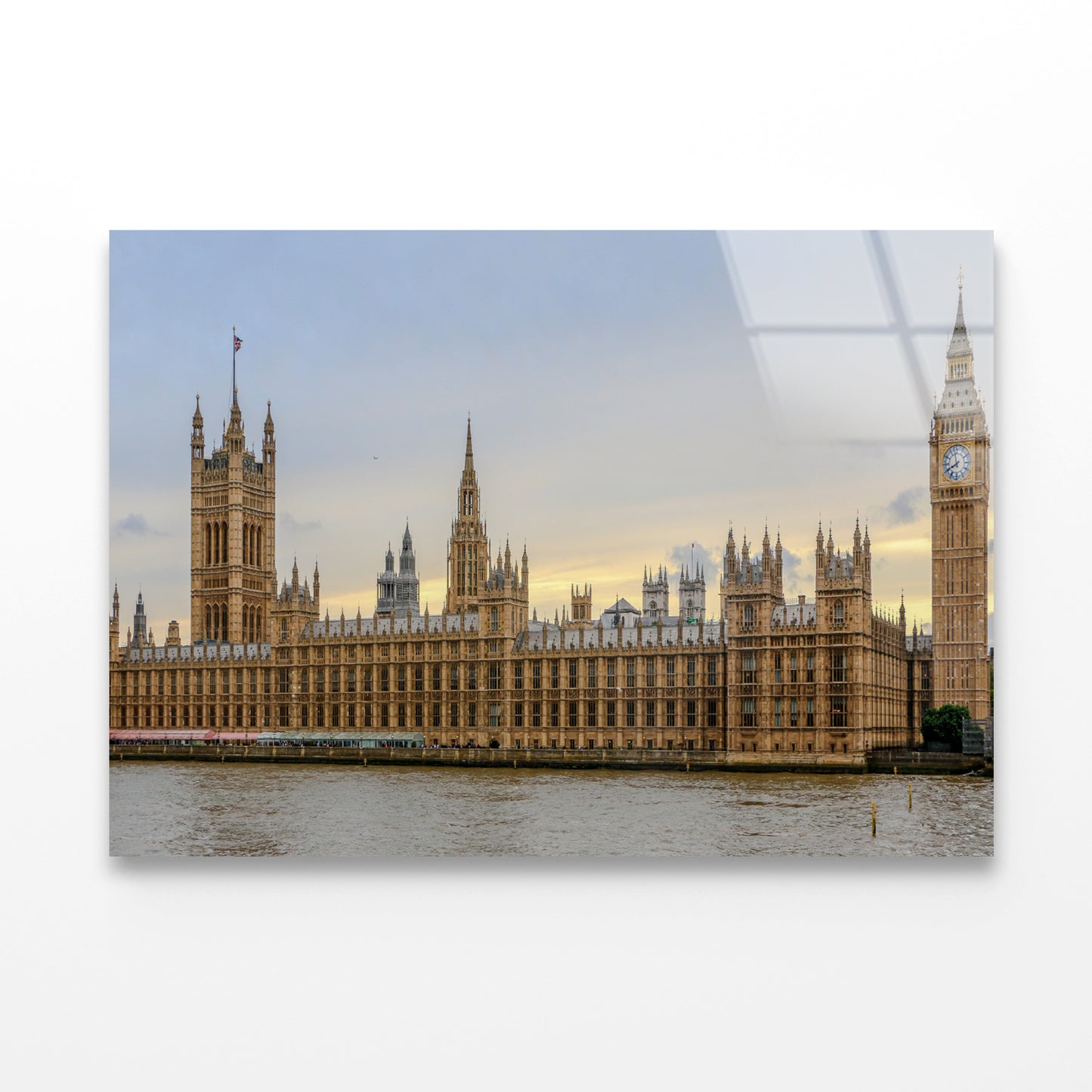 Big Ben with Beautiful Sky In UK Acrylic Glass Print Tempered Glass Wall Art 100% Made in Australia Ready to Hang - Bella Home Decor