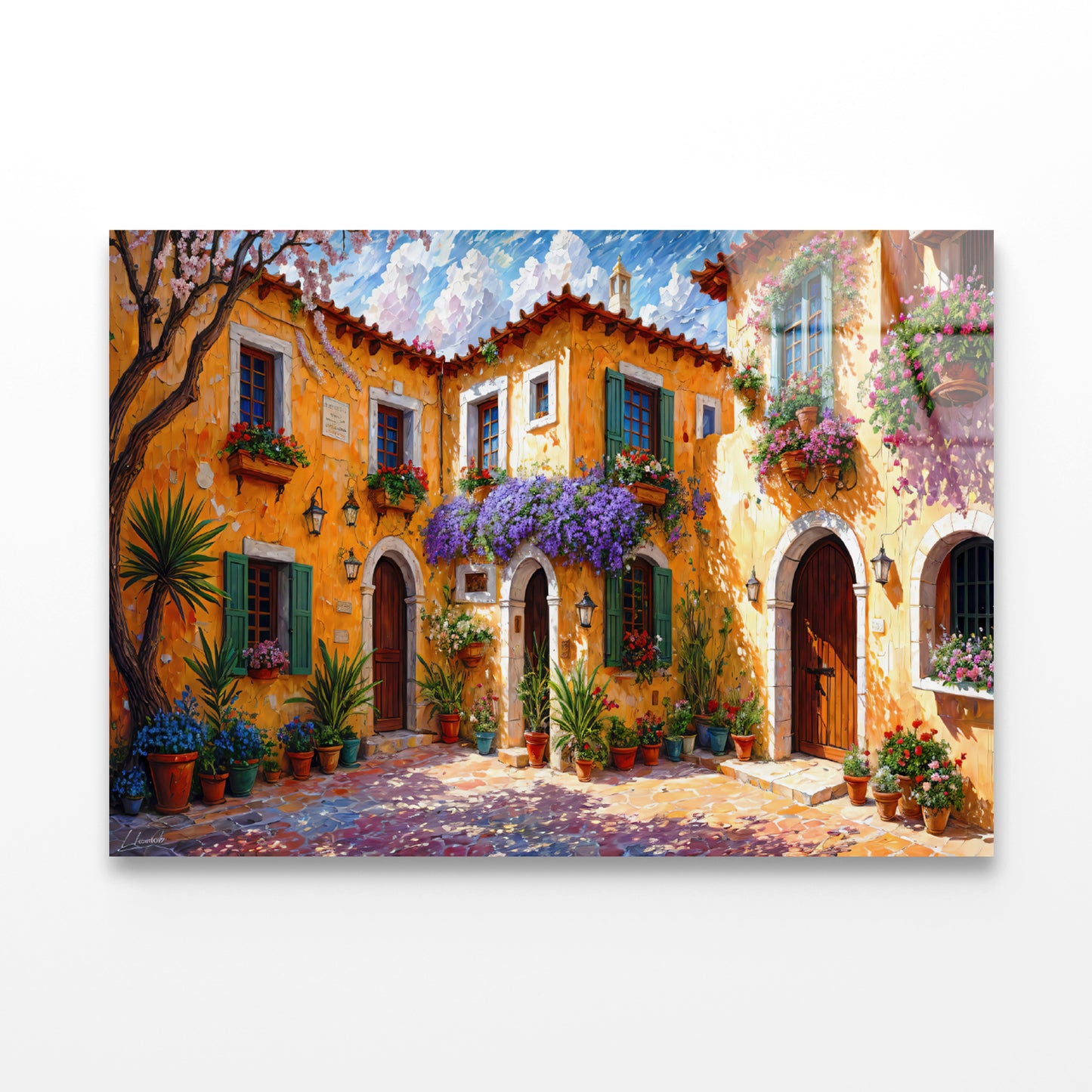 House Surrounded By Flowers Acrylic Glass Print Tempered Glass Wall Art 100% Made in Australia Ready to Hang