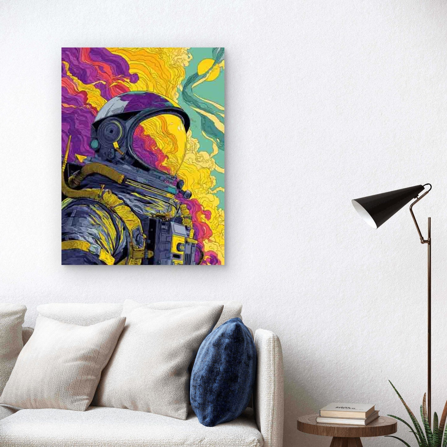 Psychedelic Astronaut Pop Art 40x60cm Metal Print Ready to Hang