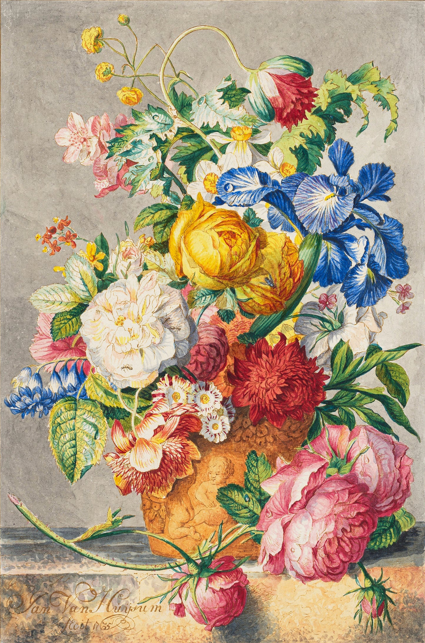 Floral Still Life Dutch Vintage Painting 40x60cm Metal Print Ready to Hang