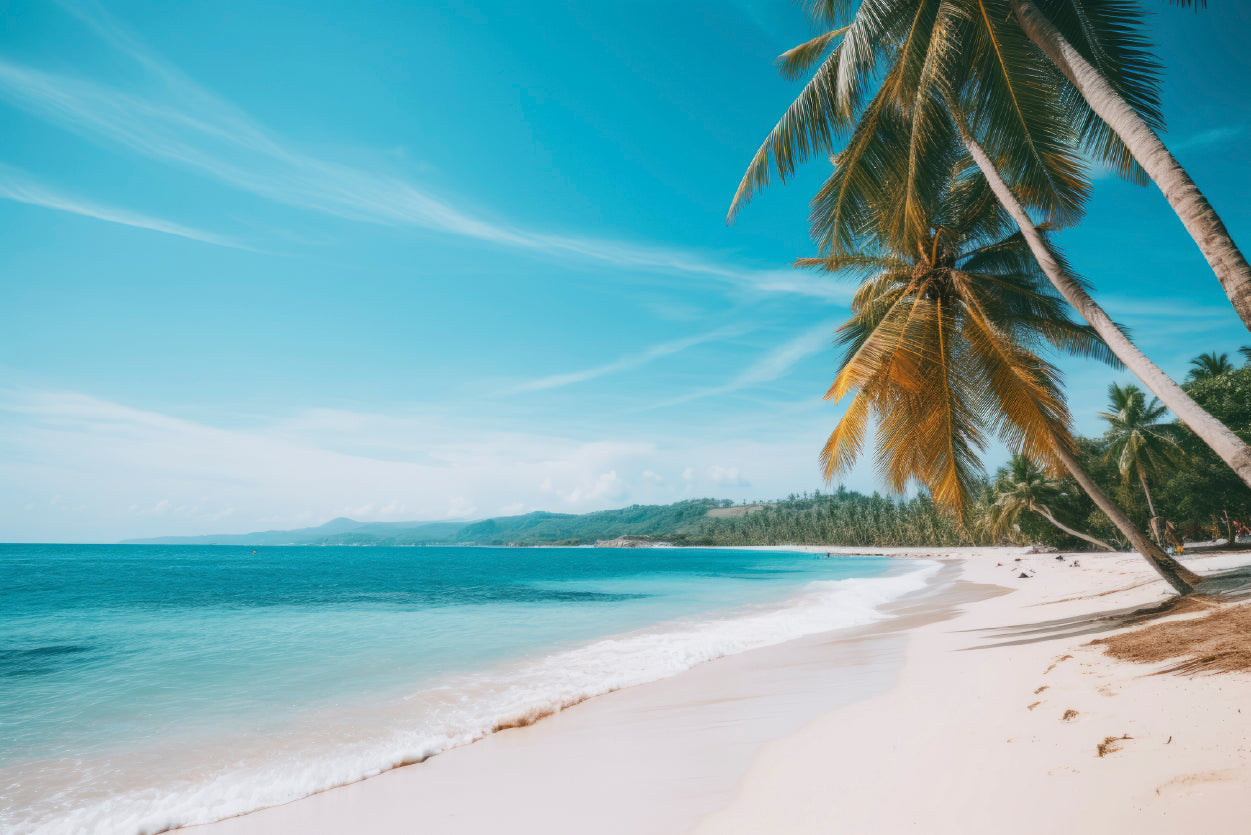 Tropical Beach Paradise with Palm Trees Home Decor Premium Quality Poster Print Choose Your Sizes - Bella Home Decor