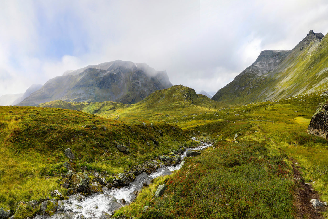 Stream Flowing Green Mountain Home Decor Premium Quality Poster Print Choose Your Sizes - Bella Home Decor
