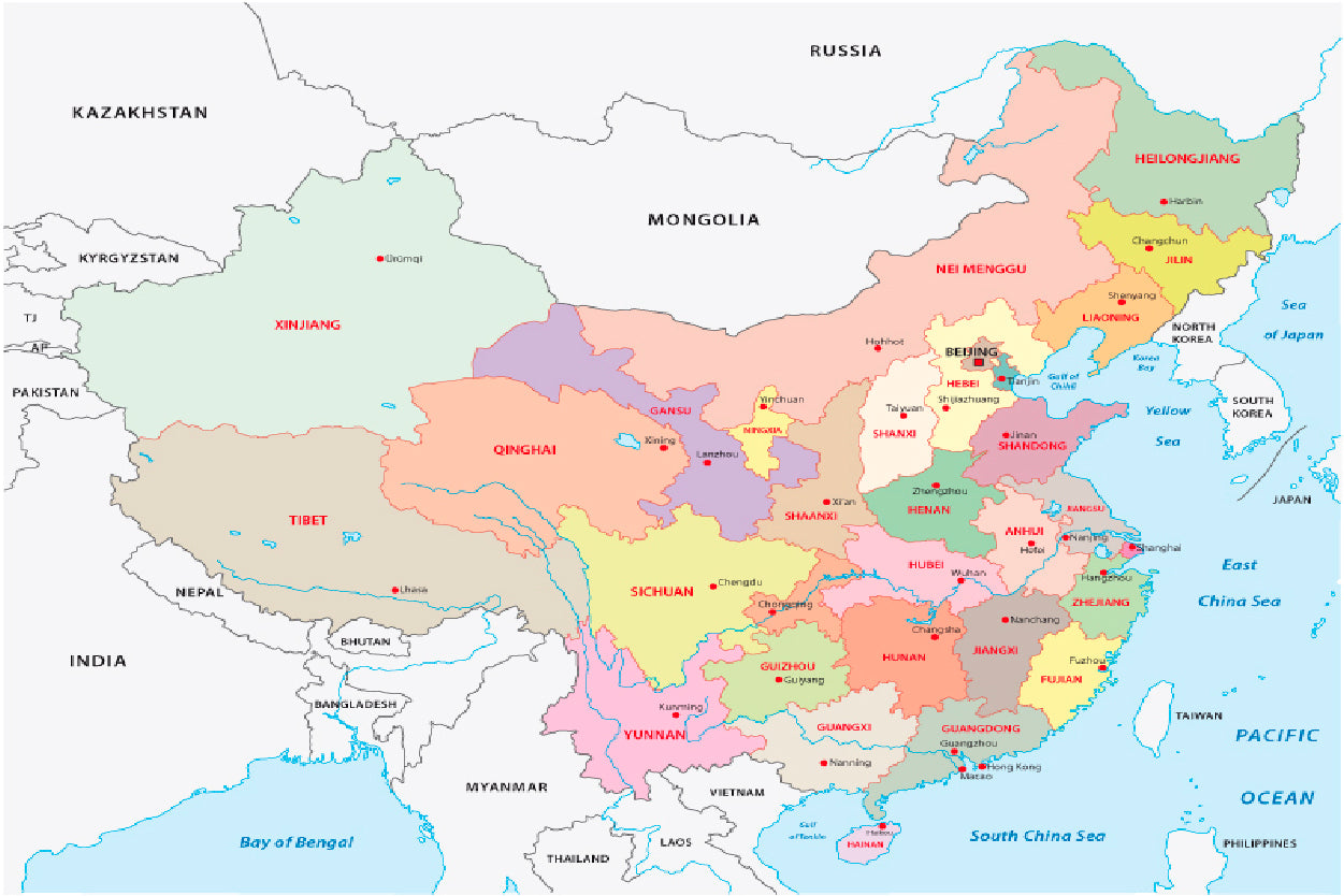 Administrative Divisions of China Home Decor Premium Quality Poster Print Choose Your Sizes - Bella Home Decor
