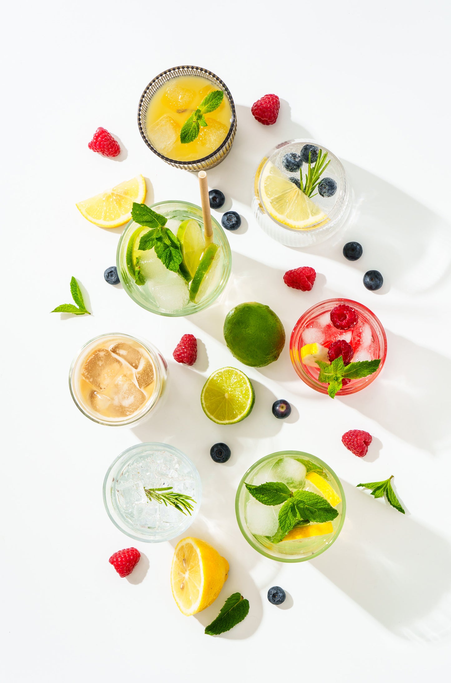 Summer Drinks Colored Cocktails 60x90cm Metal Print Ready to Hang