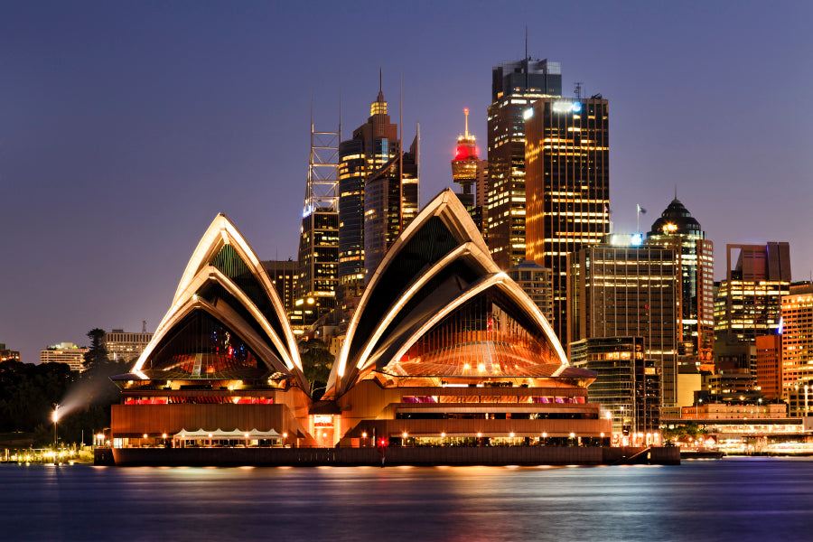 Australia Iconic Sydney City Acrylic Glass Print Tempered Glass Wall Art 100% Made in Australia Ready to Hang - Bella Home Decor