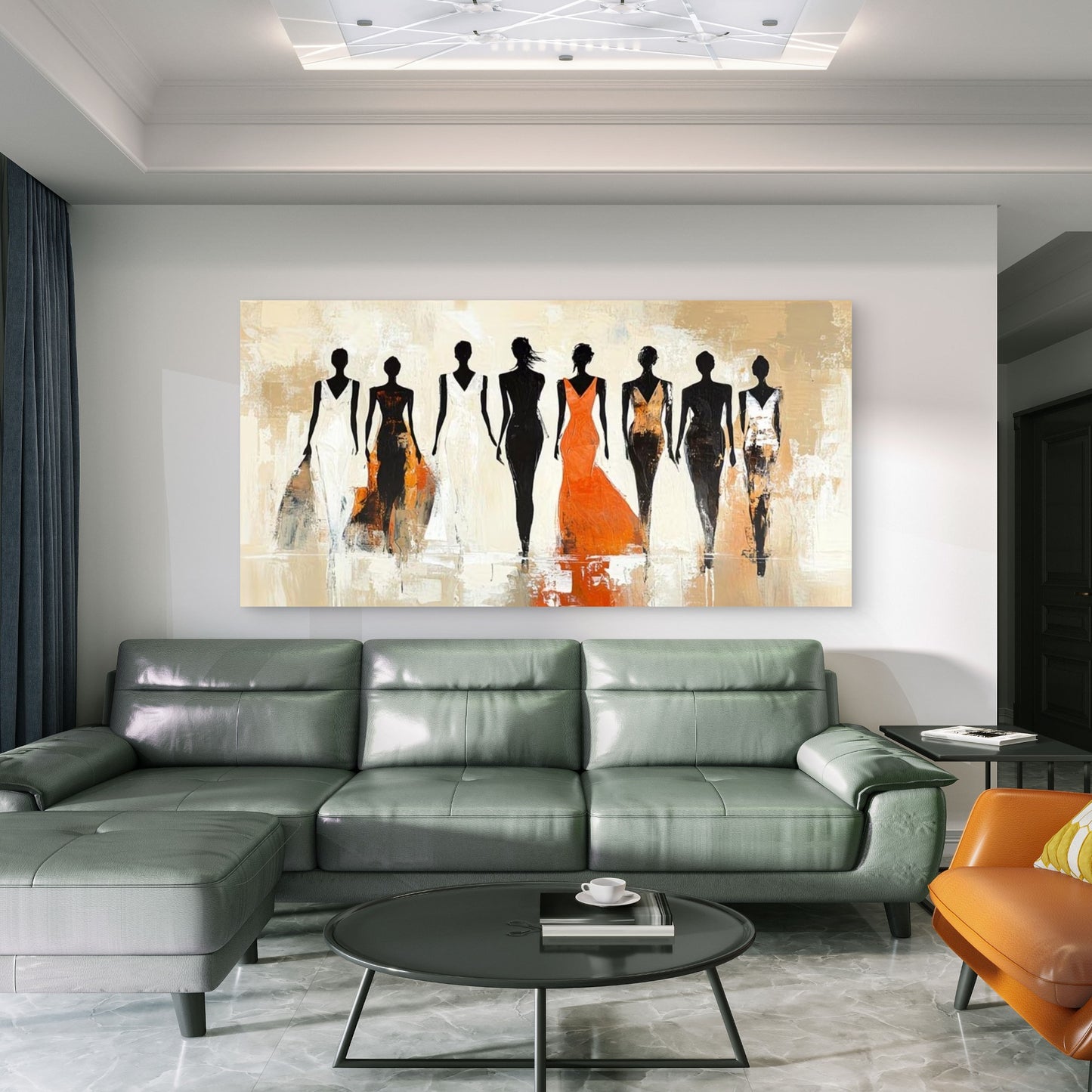 Abstract Women Silhouettes Wall Art Canvas Office Home Room Framed 120x60cm