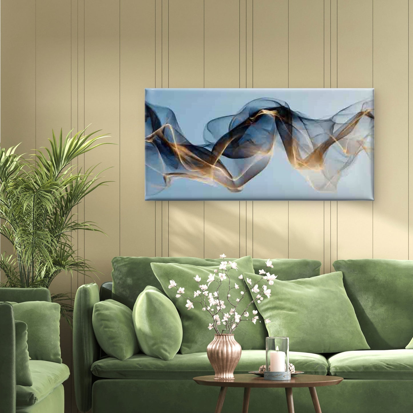 Abstract Paintings, Flowing Wall Art Canvas Office Home Room Framed 120x60cm