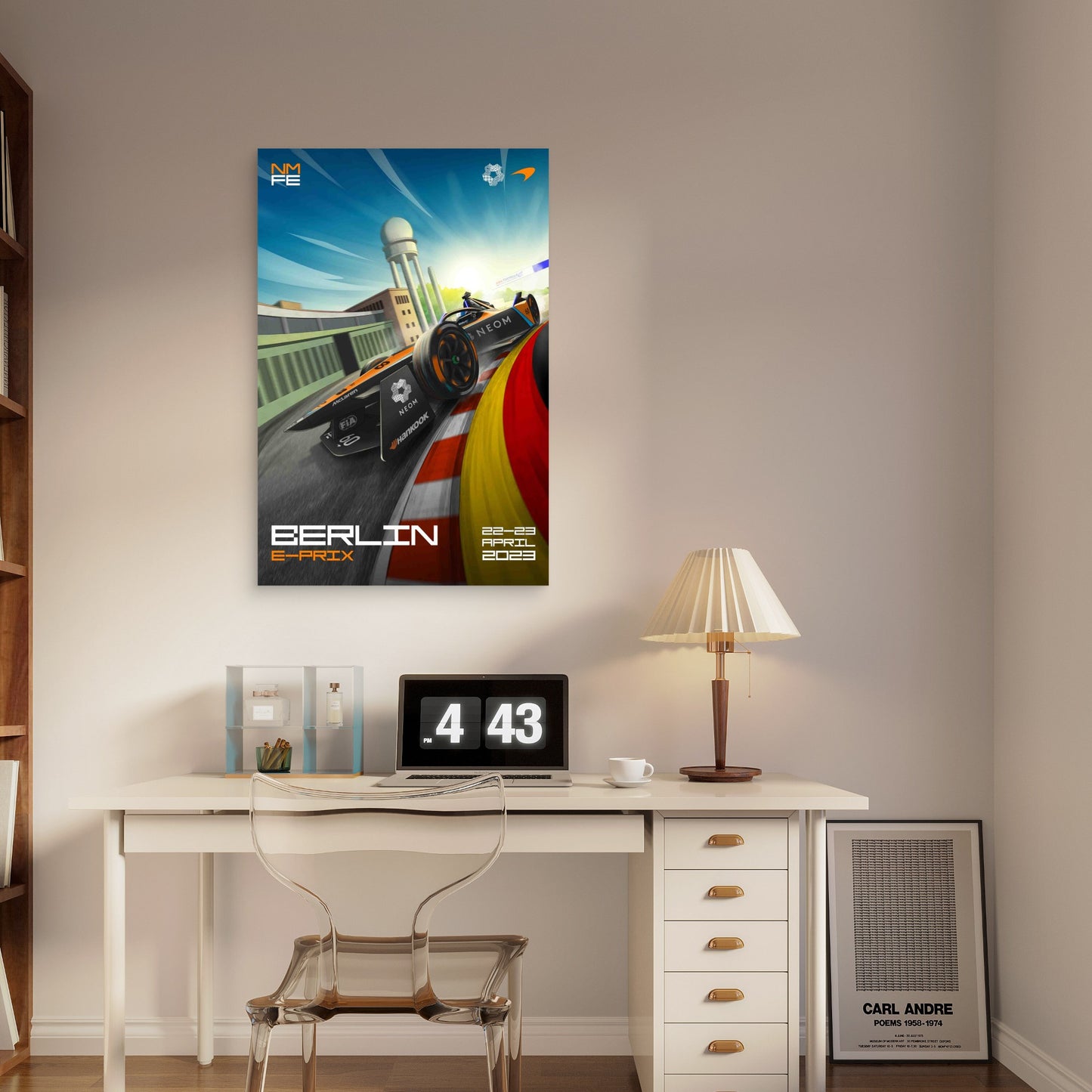 Formula Electric Race Car Berlin Grand Prix 40x60cm Metal Print Ready to Hang