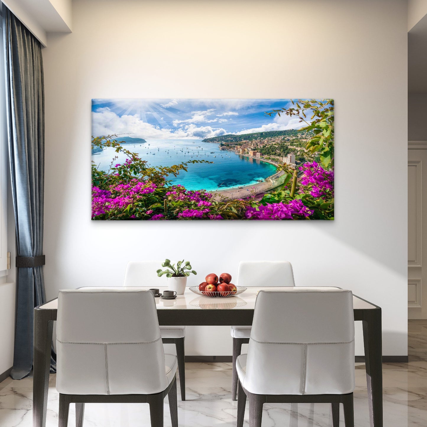 Coastal Bay Landscape Wall Art Canvas Office Home Room Framed 120x60cm