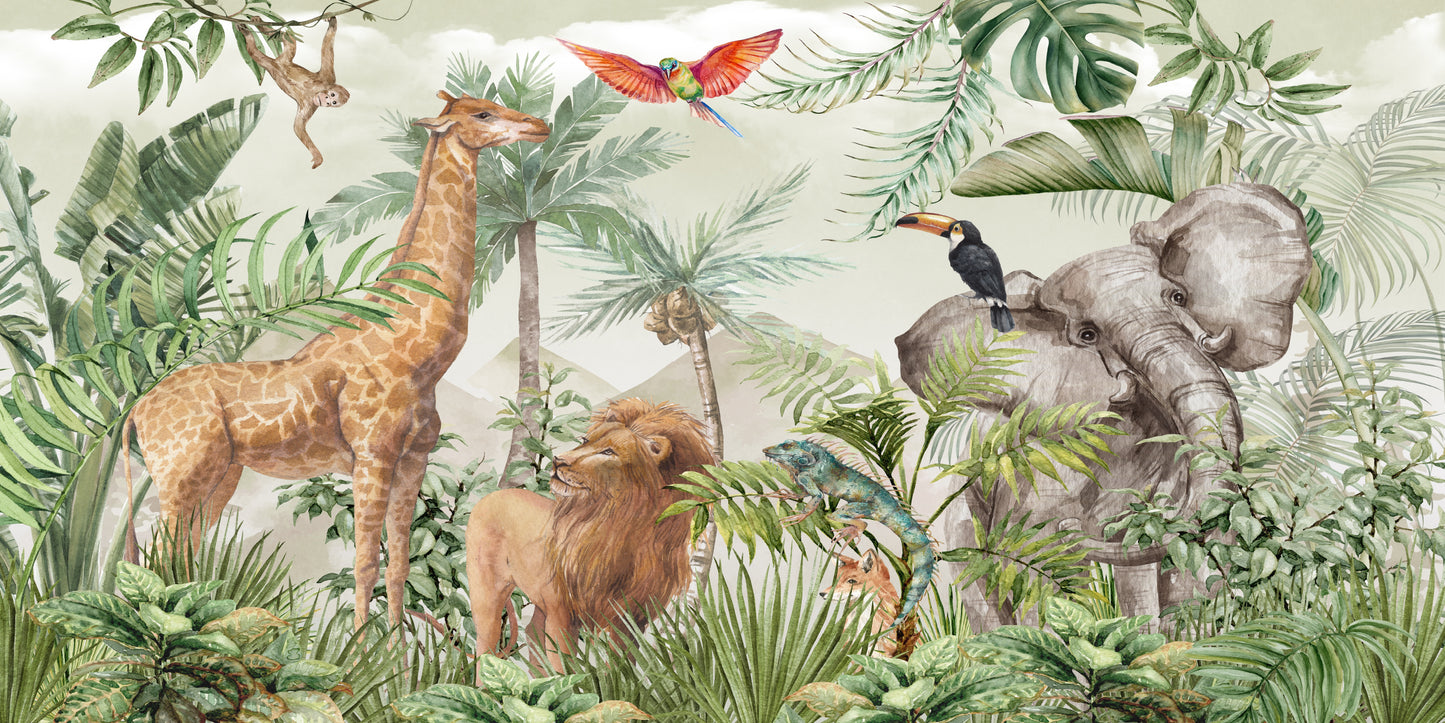 Africa Safari Jungle Animal Wall Art Canvas Office Home Room Framed 120x60cm - Bella Home Decor