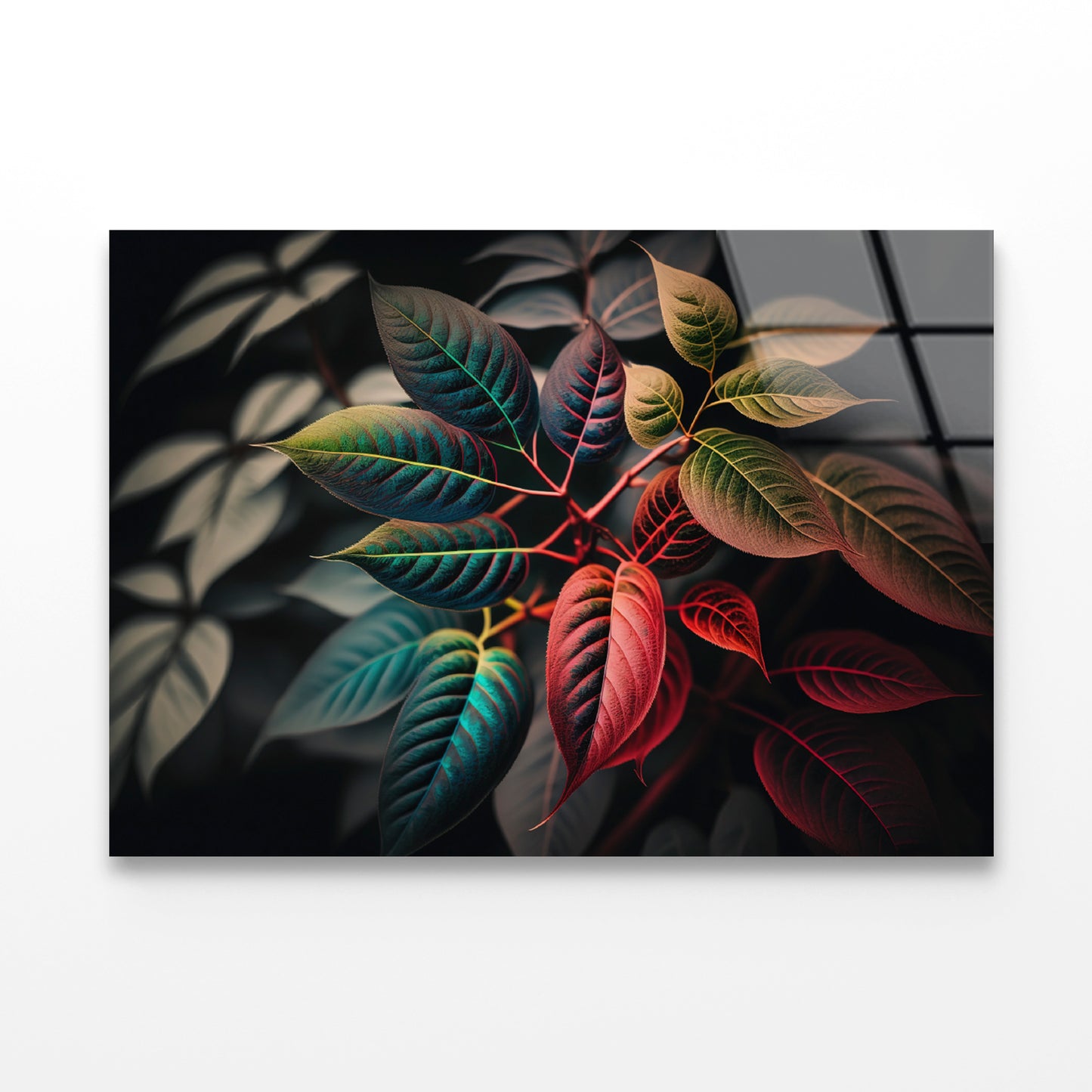 Leaves Close-Up View Acrylic Glass Print Tempered Glass Wall Art 100% Made in Australia Ready to Hang - Bella Home Decor