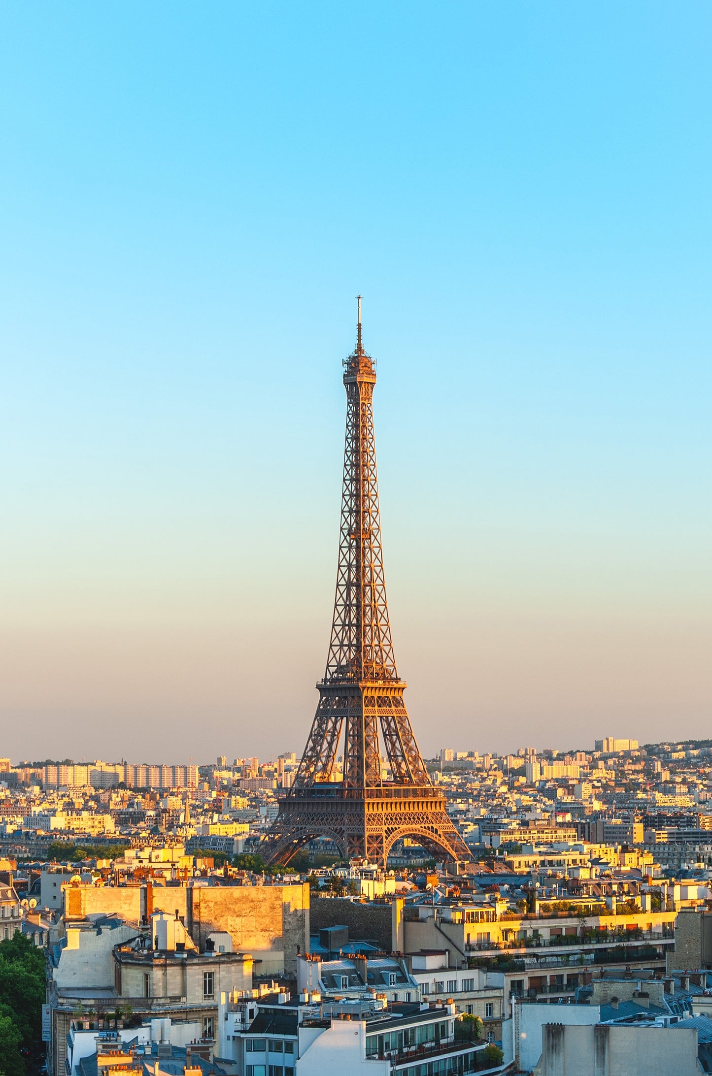 View on Eiffel Tower at Sunset Paris France 60x90cm Metal Print Ready to Hang