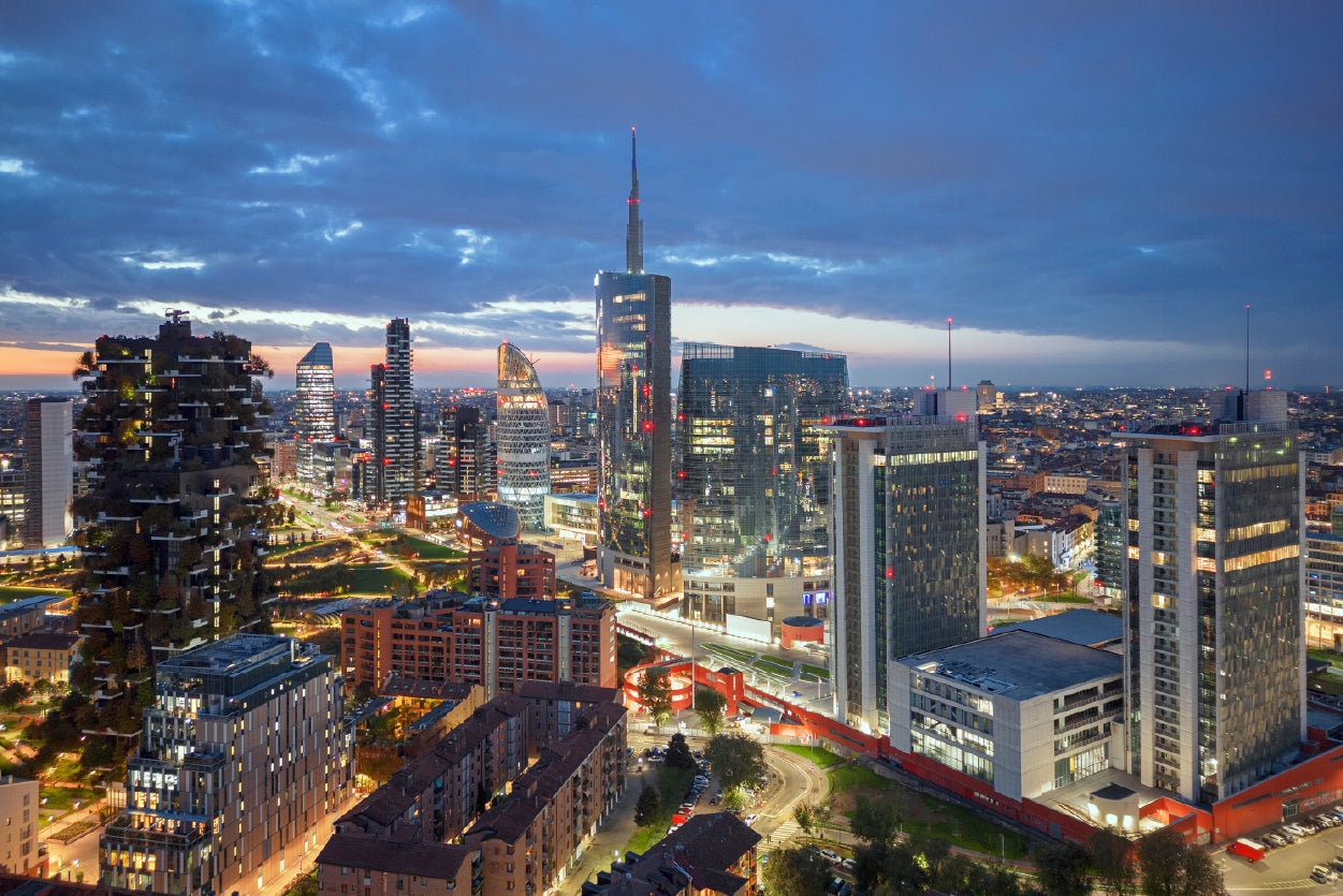 Skyline Of Milano Porta Nuova Print 100% Australian Made - Bella Home Decor