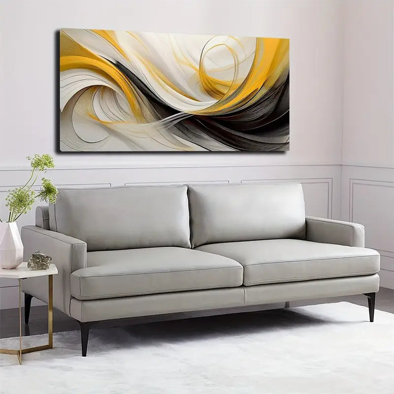 Abstract Swirl Design Wall Art Canvas Office Home Room Framed 120x60cm - Bella Home Decor