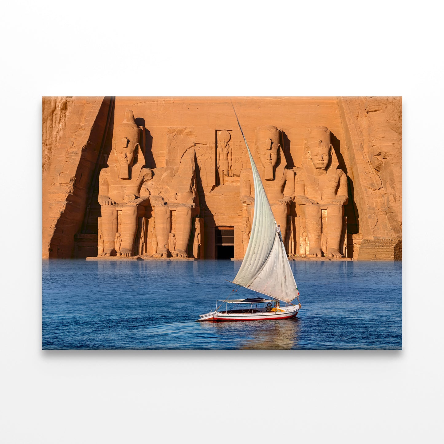 Nile Scenery with Sailboat and Abu Simbel Wall Art Decor 100% Australian Made - Bella Home Decor