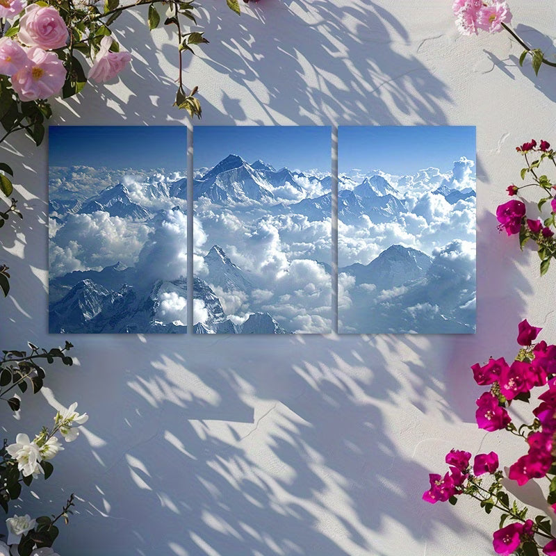3pcs Serene Mountain Scenery Wall Art Set Canvas Framed 60x90cm - High Quality Print 100% Australian Made Wall Canvas Ready to Hang