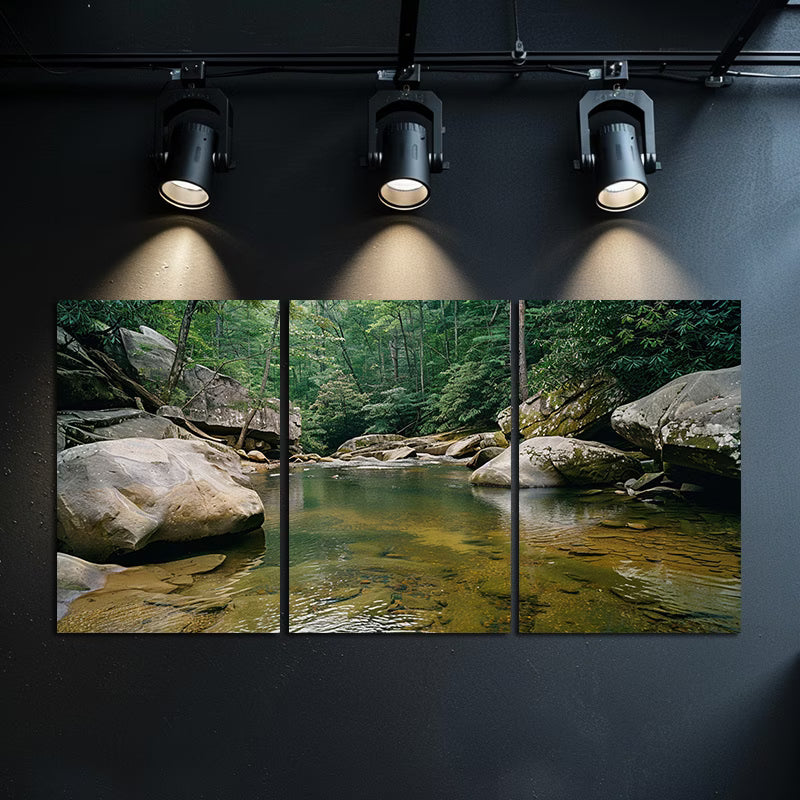 3pcs Creek at F Tone Hollow State Park Wall Art Set Canvas Framed 40x60cm - High Quality Print 100% Australian Made Wall Canvas Ready to Hang - Bella Home Decor