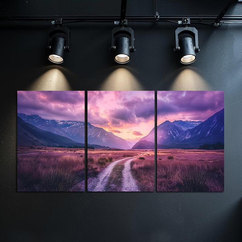 3pcs Mountain Road Scenery New Zealand Landscape Wall Art Set Canvas Framed 60x90cm - High Quality Print 100% Australian Made Wall Canvas Ready to Hang