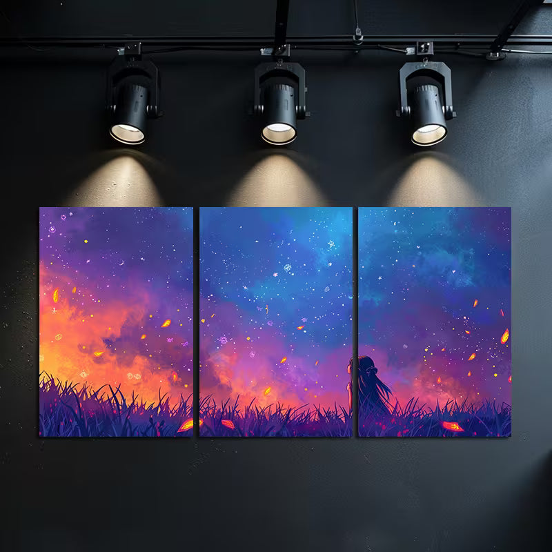3pcs Beautiful Anime Piece Features a Girl Wall Art Set Canvas Framed 40x60cm - High Quality Print 100% Australian Made Wall Canvas Ready to Hang - Bella Home Decor