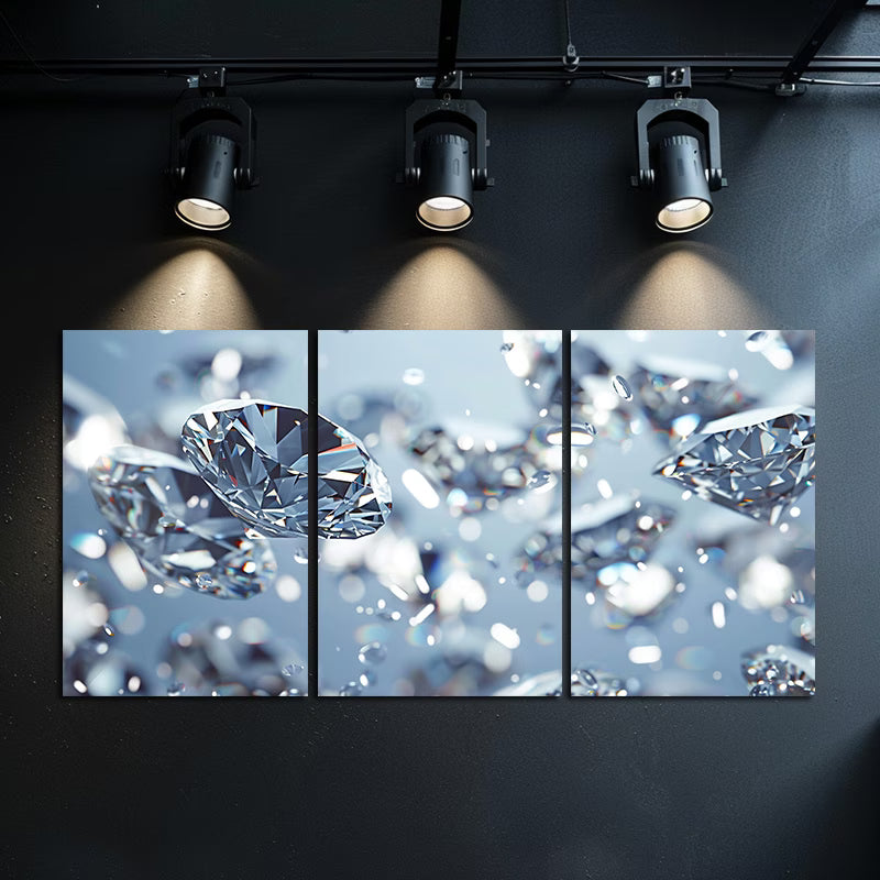 3pcs Luxurious Diamond Underwater Treasures Wall Art Set Canvas Framed 60x90cm - High Quality Print 100% Australian Made Wall Canvas Ready to Hang