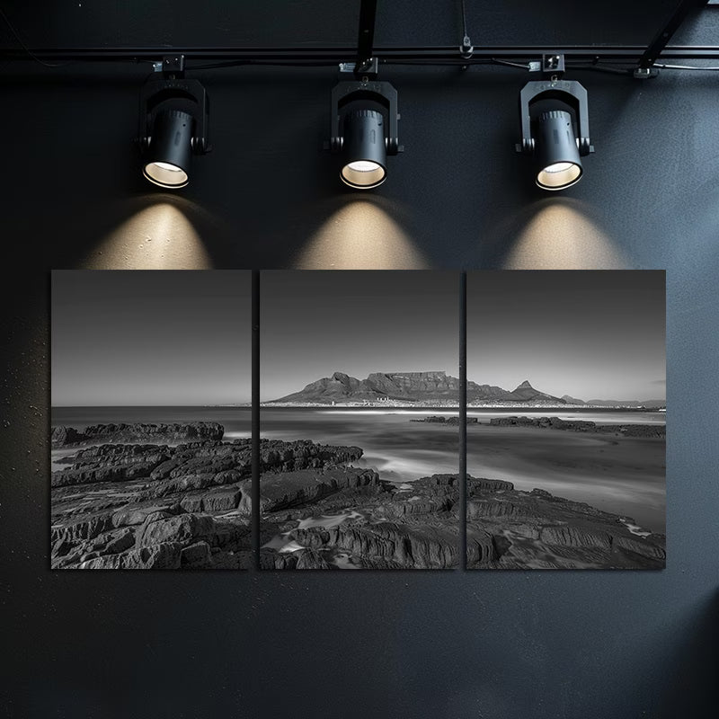 3pcs Long Exposure Shot of The Rocky Coast Wall Art Set Canvas Framed 40x60cm - High Quality Print 100% Australian Made Wall Canvas Ready to Hang