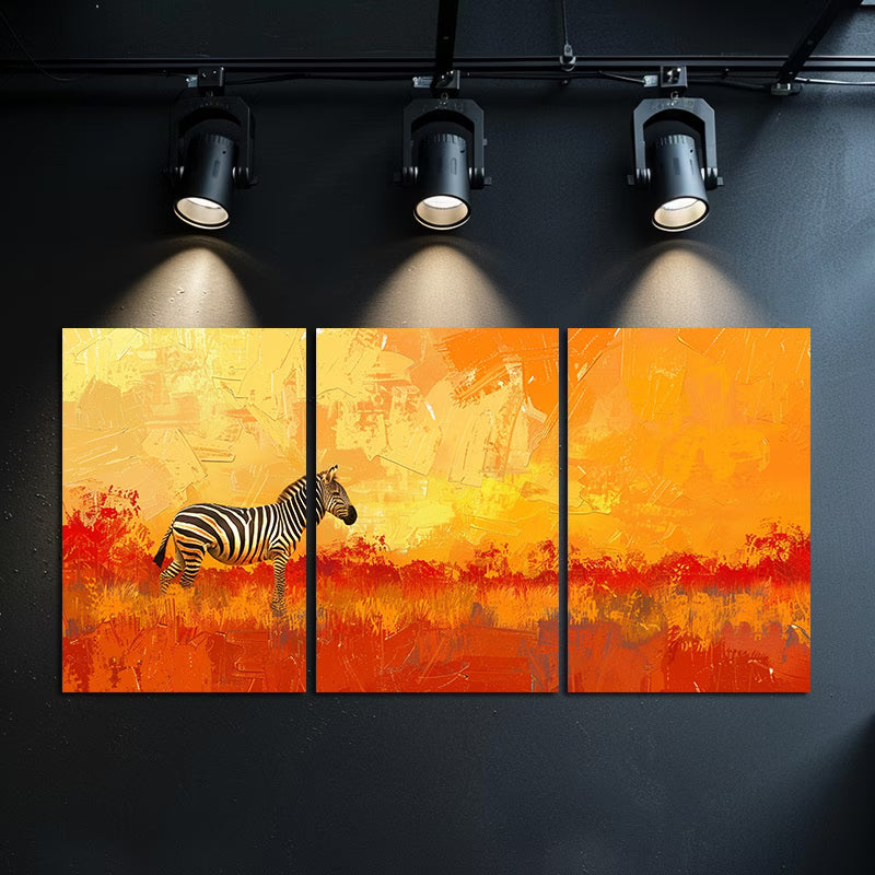 3pcs Zebra Abstract Oil Painting Wall Art Set Canvas Framed 60x90cm - High Quality Print 100% Australian Made Wall Canvas Ready to Hang