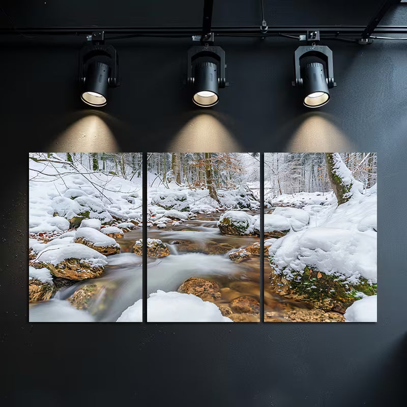 3pcs Charming Snow-Covered Landscape Wall Art Set Canvas Framed 50x70cm - High Quality Print 100% Australian Made Wall Canvas Ready to Hang - Bella Home Decor