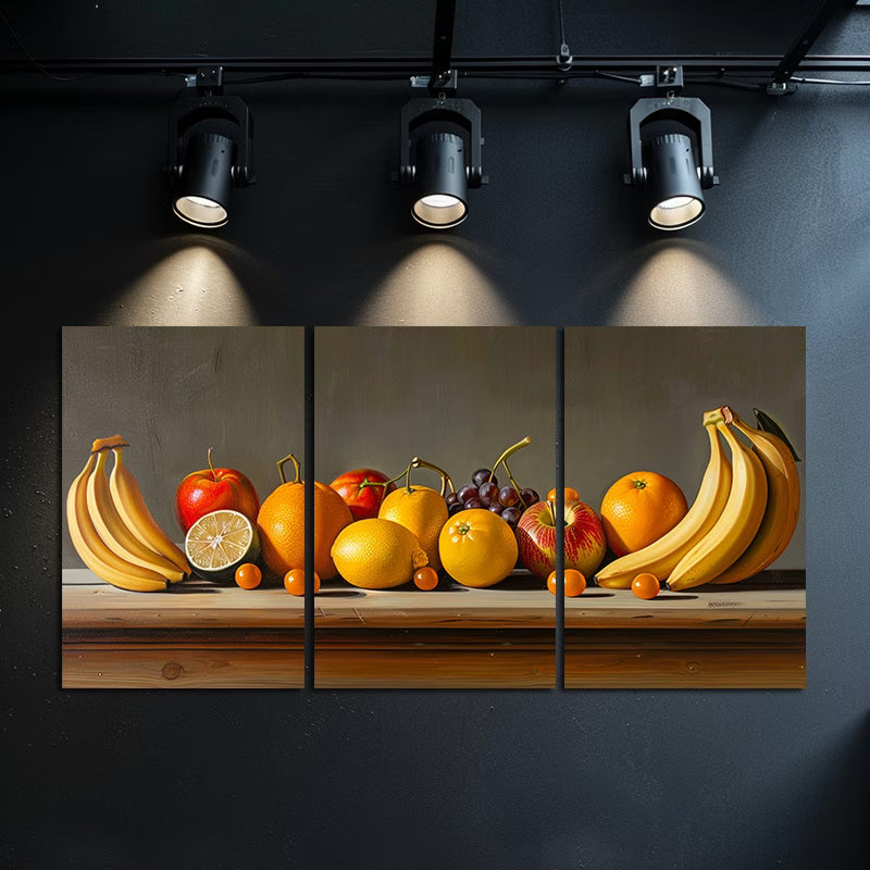 3pcs Fruit-Themed Oil Painting Wall Art Set Canvas Framed 50x70cm - High Quality Print 100% Australian Made Wall Canvas Ready to Hang - Bella Home Decor