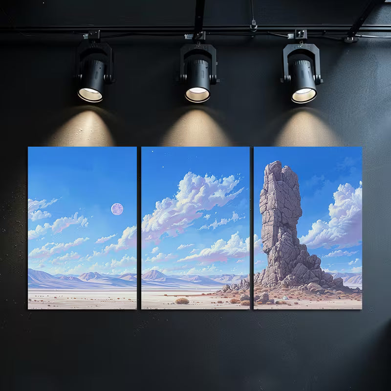3pcs The Rocks in The Desert and Gobi Wall Art Set Canvas Framed 60x90cm - High Quality Print 100% Australian Made Wall Canvas Ready to Hang