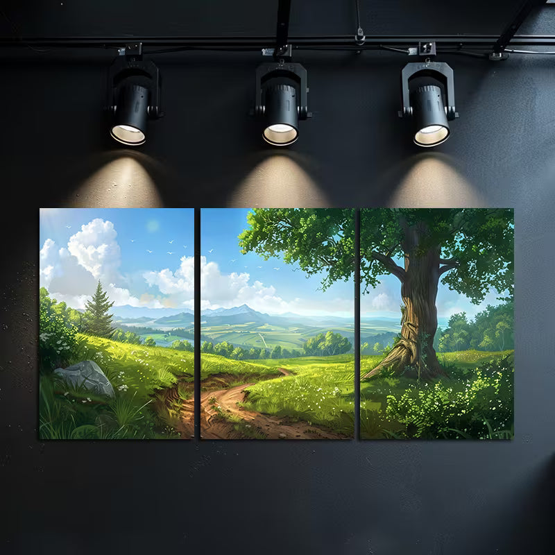3pcs Mud Road leads us into Nature Wall Art Set Canvas Framed 60x90cm - High Quality Print 100% Australian Made Wall Canvas Ready to Hang