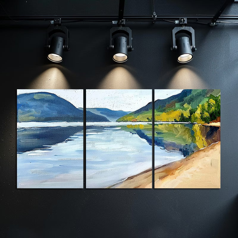 3pcs The Mountains and Rivers of Norway Wall Art Set Canvas Framed 40x60cm - High Quality Print 100% Australian Made Wall Canvas Ready to Hang