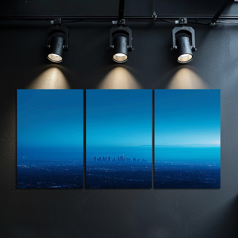 3pcs Los Angeles Skyline Cityscape at Dusk Wall Art Set Canvas Framed 50x70cm - High Quality Print 100% Australian Made Wall Canvas Ready to Hang