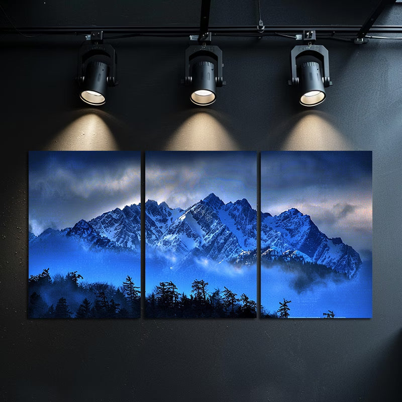 3pcs Snow Mountain Forest & Peaks Landscape Wall Art Set Canvas Framed 40x60cm - High Quality Print 100% Australian Made Wall Canvas Ready to Hang