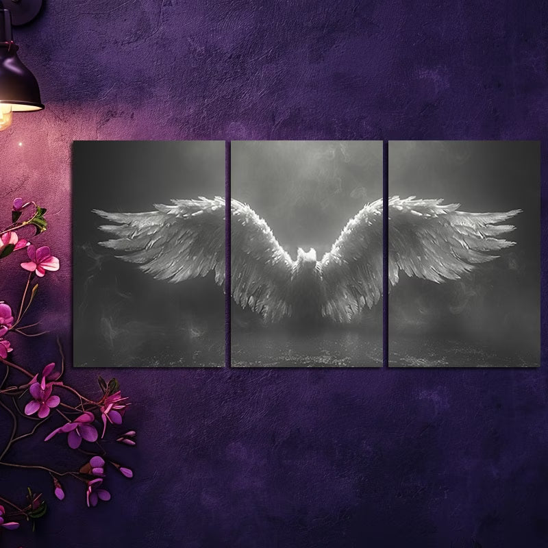 3pcs Angel Wings Design Wall Art Set Canvas Framed 40x60cm - High Quality Print 100% Australian Made Wall Canvas Ready to Hang - Bella Home Decor