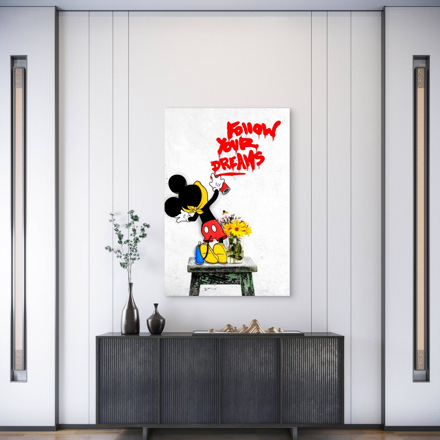 Follow Your Dreams Street Graffiti Pop Art 40x60cm Metal Print Ready to Hang